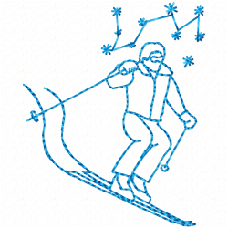 Ski Embroidery Design 3